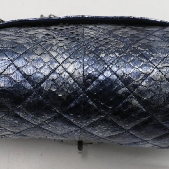 Chanel Blue/Silver Quilted Python Reissue 2.55 Classic Flap Bag 13874706 - Picture 11 of 15